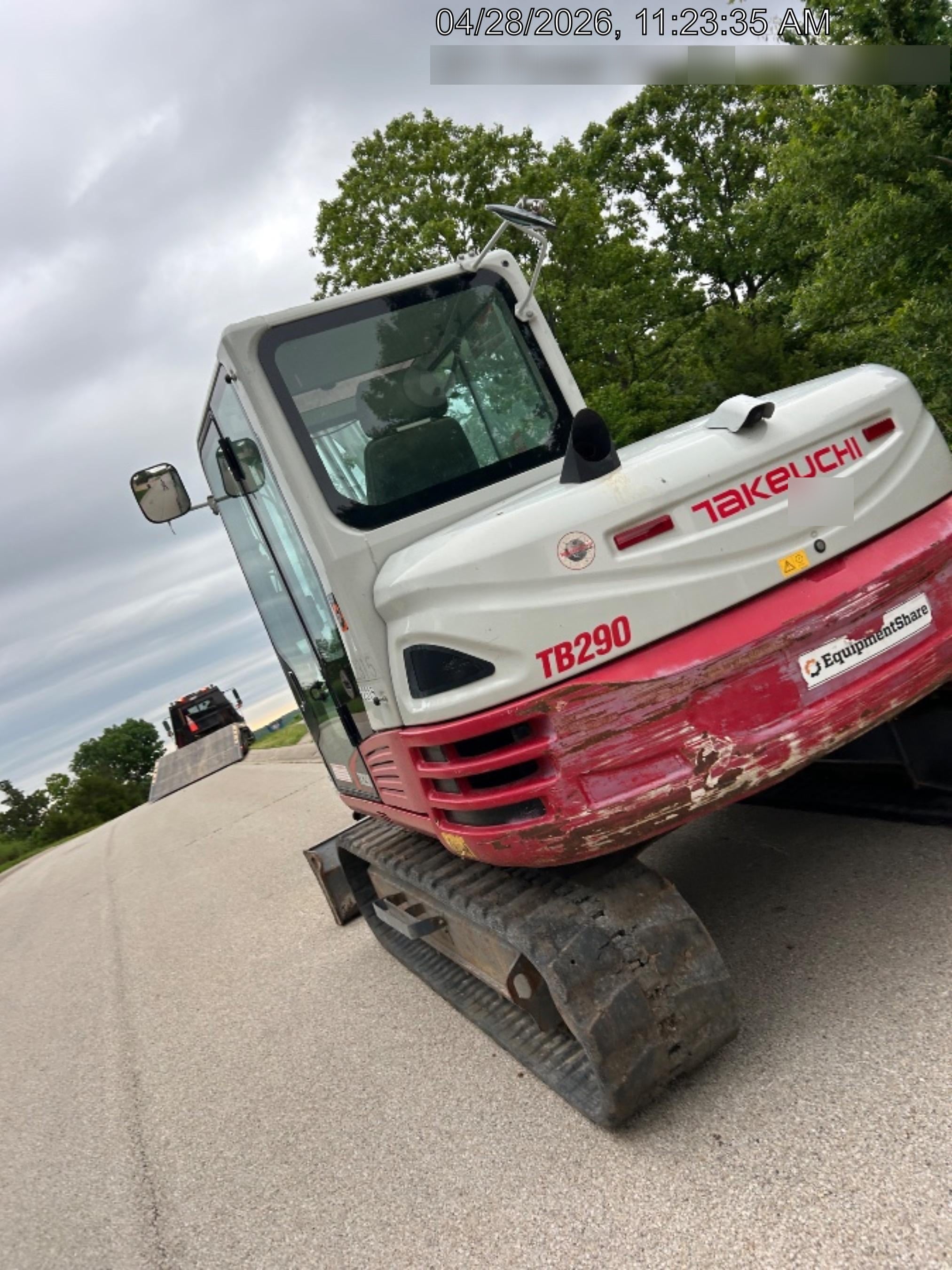 2019 Takeuchi TB290 Takeuchi TB290 Cab/Heat/AC w/Rubber Tracks, Auxiliary Hydraulics, Dozer Blade, Manual QC, 18/24/36" Buckets, Hydraulic Thumb Installed