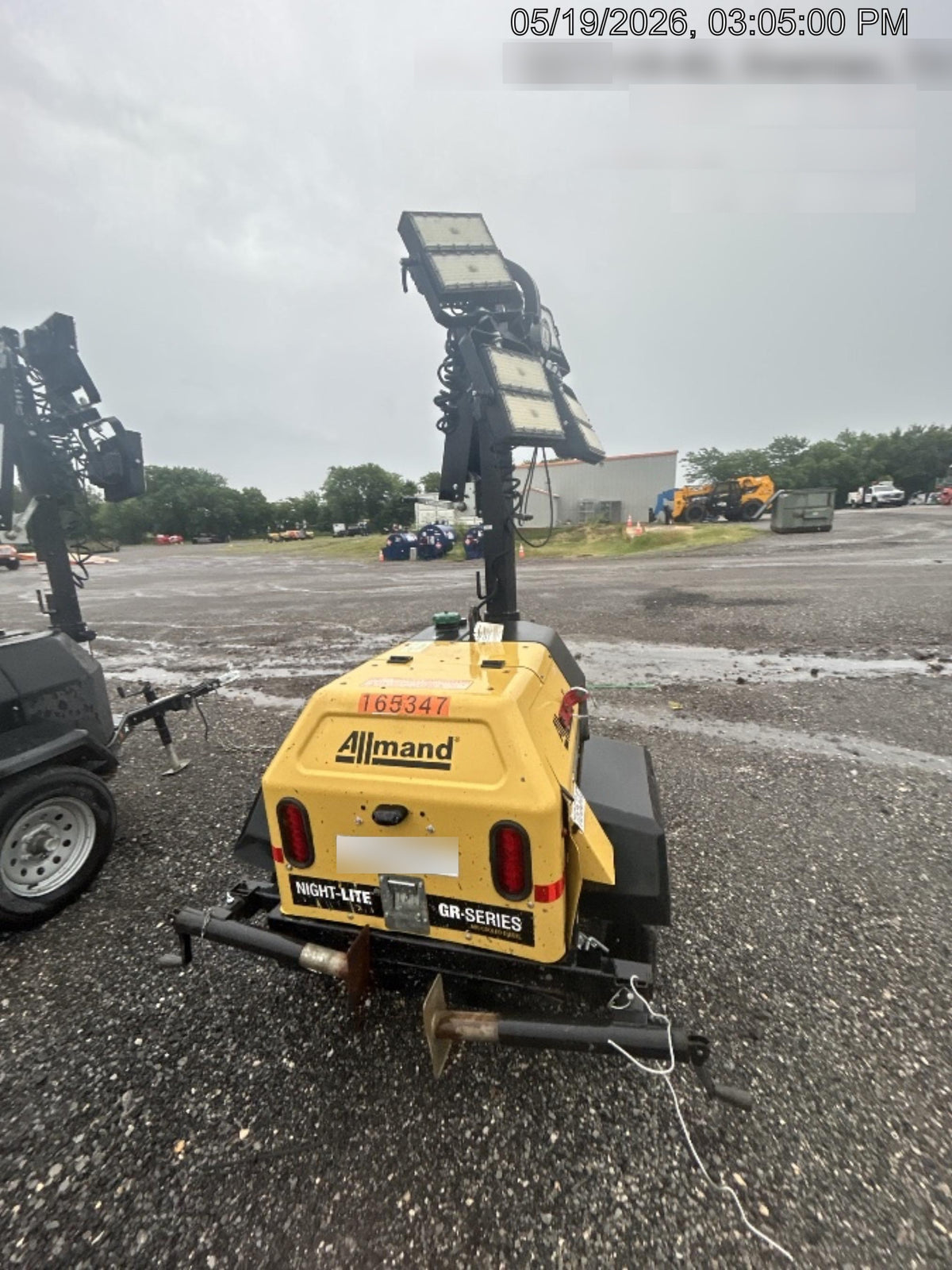 2021 Allmand NLV3GR (4) LED Light Fixture 350W, 23' Vertical Mast, 3kW Prime, Towable, Deep Sea L401, Leveling Jacks, Yanmar T4F 5.8hp