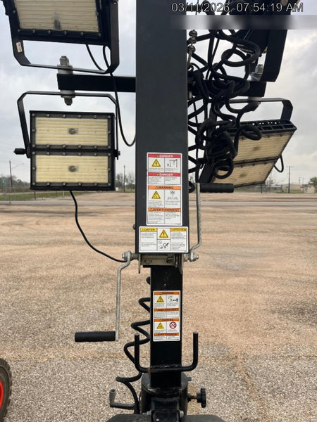 Allmand NLV3GR (4) LED Light Fixture 350W, 23' Vertical Mast, 3kW Prime, Towable, Deep Sea L401, Leveling Jacks, Yanmar T4F 5.8hp