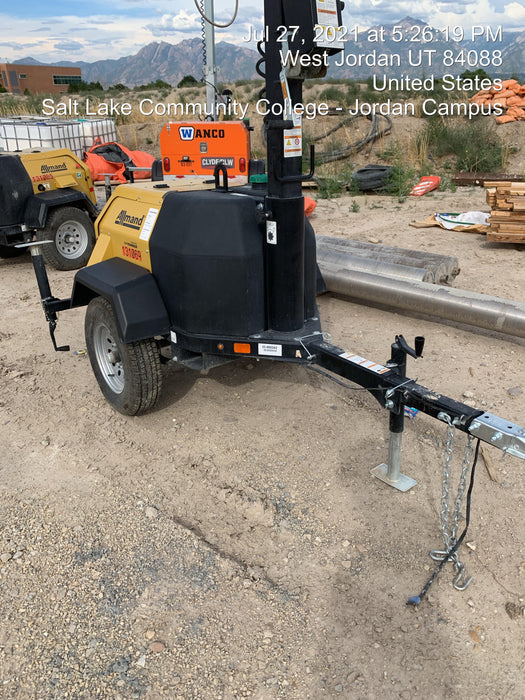 2021 Allmand NLV3GR (4) LED Light Fixture 350W, 23' Vertical Mast, 3kW Prime, Towable, Deep Sea L401, Leveling Jacks, Yanmar T4F 5.8hp