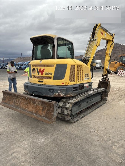 Wacker Neuson ET90 Enclosed Cab, Hybrid Tracks, Long Dipperstick, Bucket