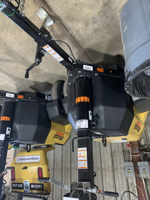 2022 Allmand NLV3GR (4) LED Light Fixture 350W, 23' Vertical Mast, 3kW Prime, Towable, Deep Sea L401, Leveling Jacks, Yanmar T4F 5.8hp