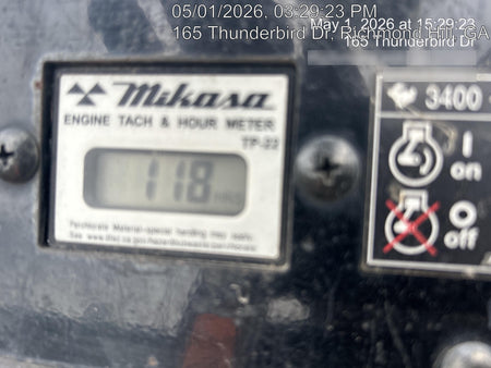 2023 Multiquip MV308GH Honda GX270, 18" Plate, Tachometer