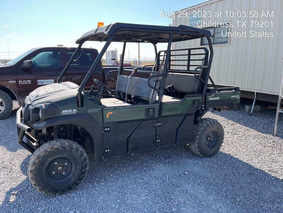 Kawasaki Mule PRO-DXT Standard Options, Backup Alarm, Beacon, Plastic Hard Top, Poly Windshield, Horn Kit