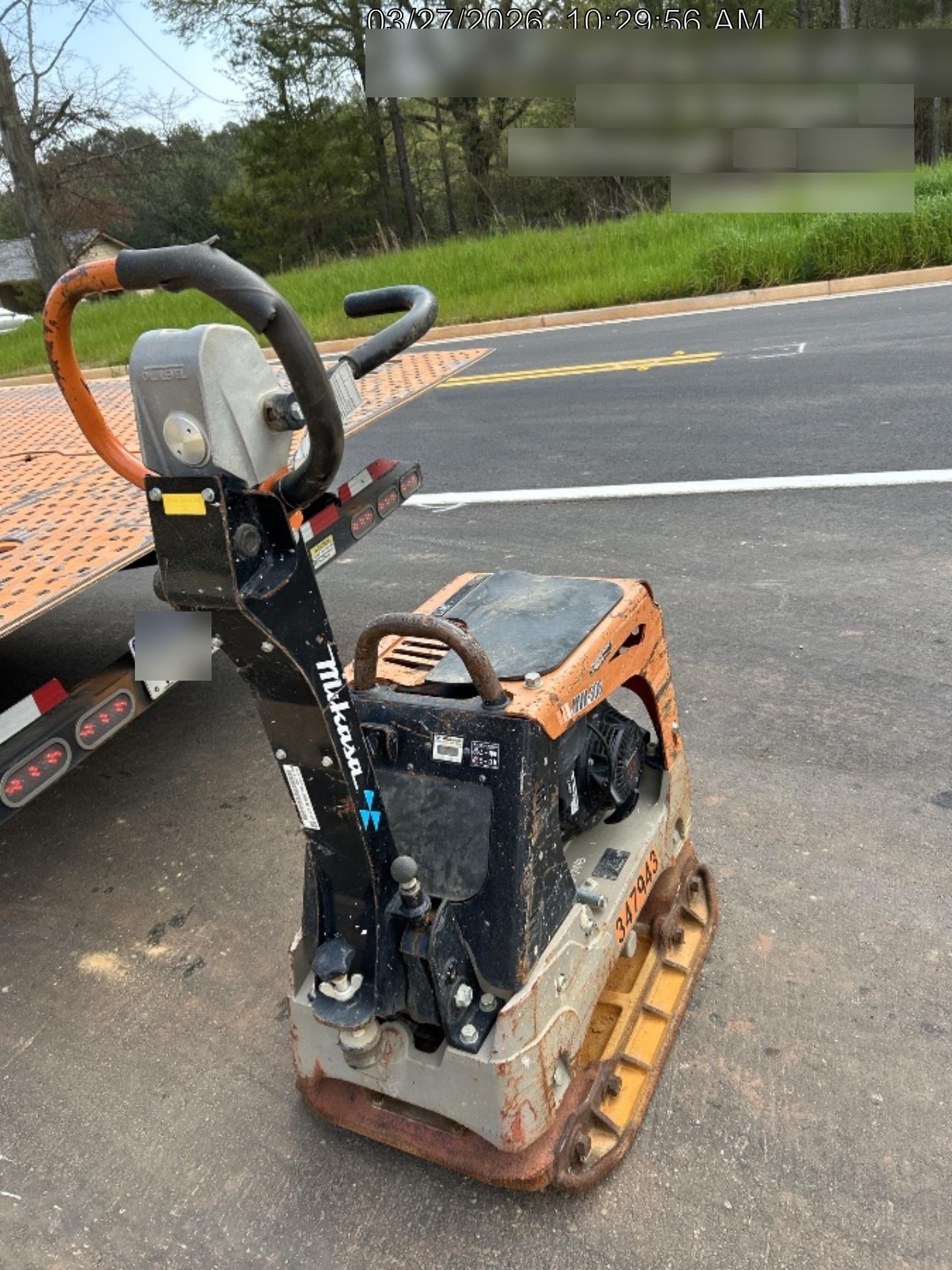 2023 Multiquip MV308GH Honda GX270, 18" Plate, Tachometer