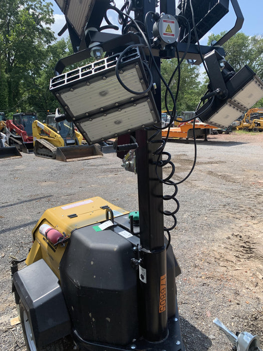 Allmand NLV3GR (4) LED Light Fixture 350W, 23' Vertical Mast, 3kW Prime, Towable, Deep Sea L401, Leveling Jacks, Yanmar T4F 5.8hp