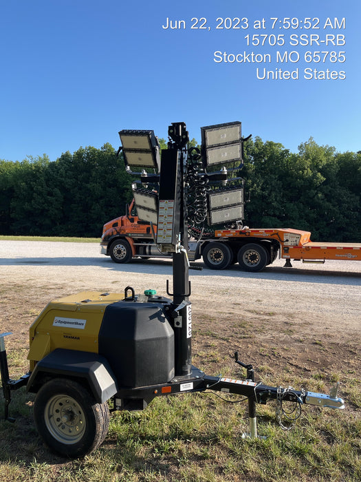 2022 Allmand NLV3GR (4) LED Light Fixture 350W, 23' Vertical Mast, 3kW Prime, Towable, ES Decals, T3