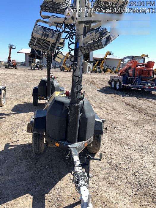 2022 Allmand NLV3GR (4) LED Light Fixture 350W, 23' Vertical Mast, 3kW Prime, Towable, Deep Sea L401, Leveling Jacks, Yanmar T4F 5.8hp