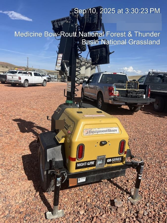 2020 Allmand NLV3GR (4) LED Light Fixture 350W, 23' Vertical Mast, 3kW Prime, Towable, Deep Sea L401, Leveling Jacks, Yanmar T4F 5.8hp