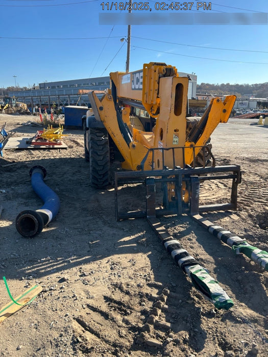 2019 JCB 510-56 74 HP w/Open ROPS, Beacon, Aux Hydraulics, Worklights, Solid Tires, 60" Carriage/Forks