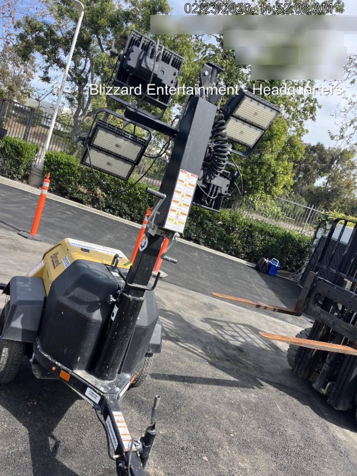 2022 Allmand NLV3GR (4) LED Light Fixture 350W, 23' Vertical Mast, 3kW Prime, Towable, ES Decals, T3