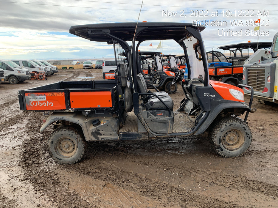 2022 Kubota RTV-X1140W-H Plastic Canopy, Windshield Acrylic Clear, LED Strobe Light, Wire Harness Kit, Back up Alarm