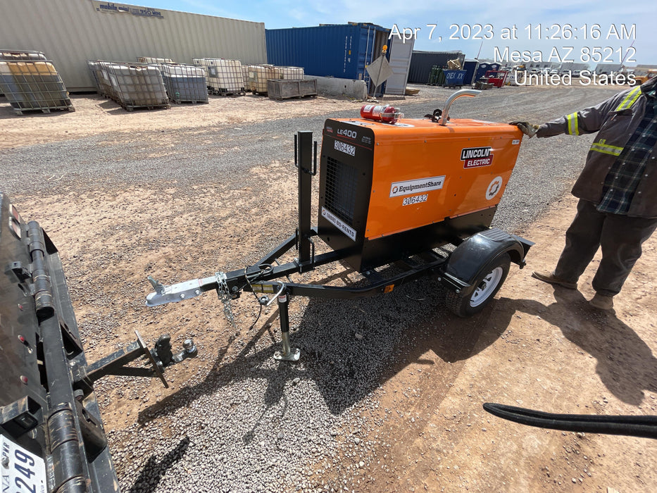 2023 Lincoln Electric LE400 Kubota V1505, Trlr, Cable Rack, Light Kit, ES Decals, T3