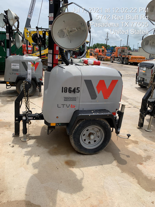 2018 Wacker Neuson LTV6L-MH Wacker Neuson LTV6L Mobile Light Tower w/Fuel Level Sensor Installed