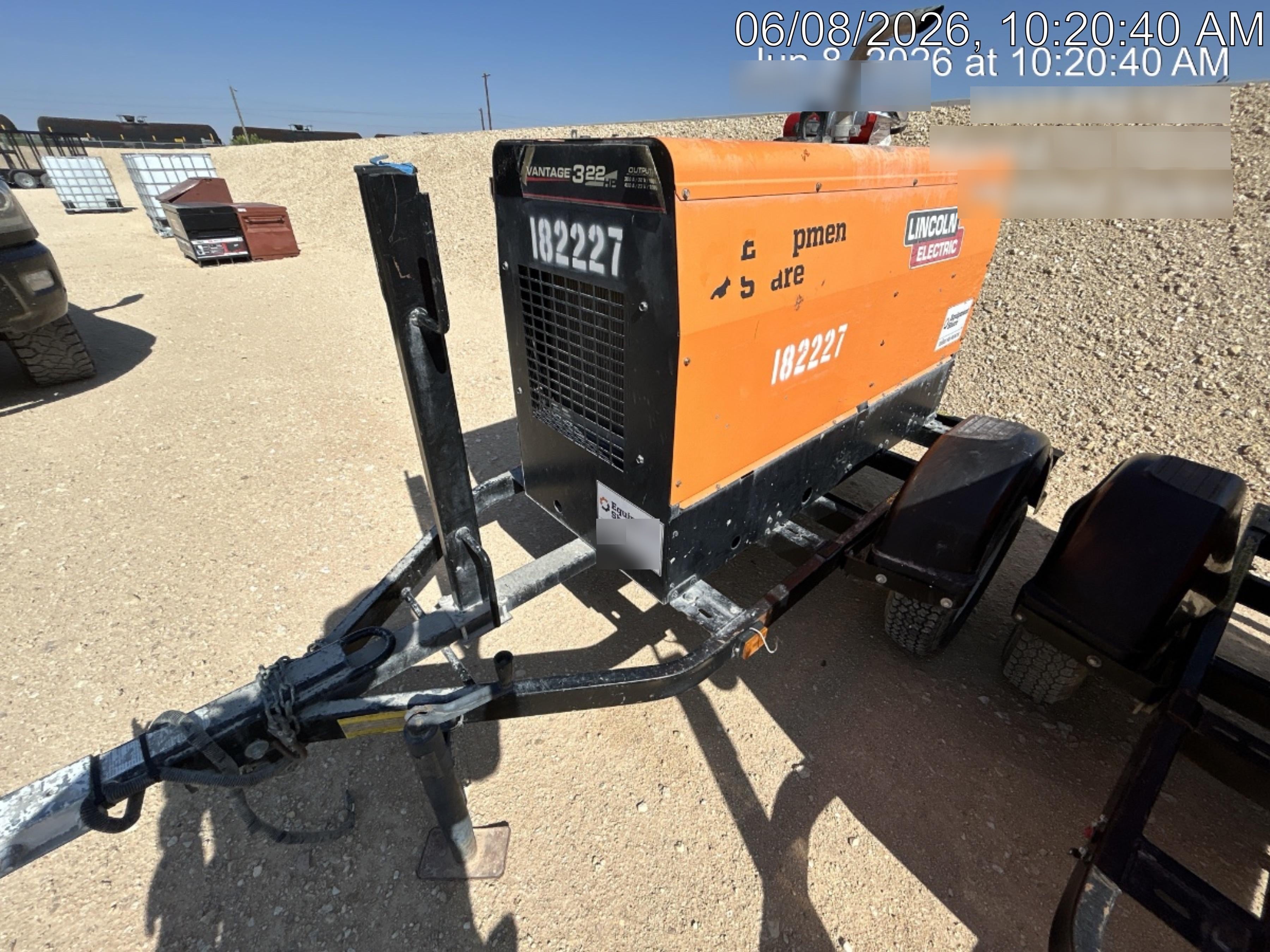 2021 Lincoln Electric Vantage 322 Vantage 322 Ready Pak 3 w/ Decals, ORANGE (includes trailer, cable rack, fender light kit) NO Telematics