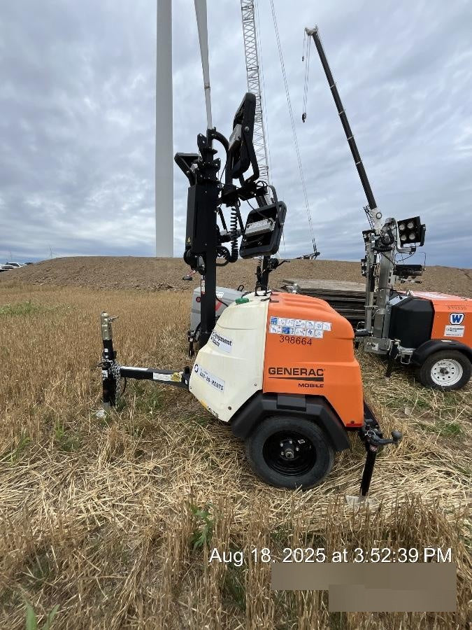 2024 Generac MLT2 Diesel, Flex Switch 120V Input, Powerzone Controller, 
(4) 320W LED Lights, 4kW Generator, 39.9 Gal Fuel Tank, 2" Ball, T3