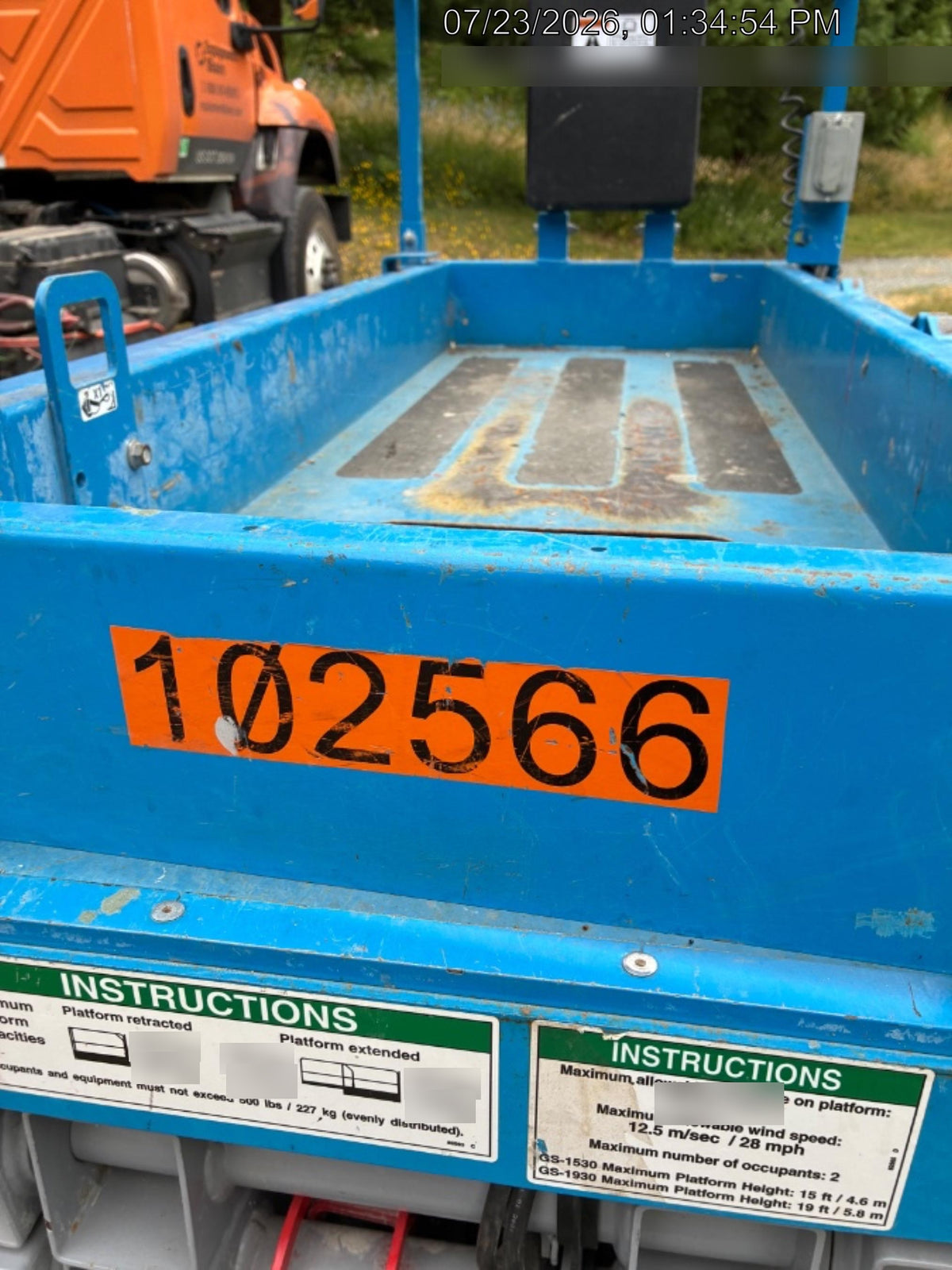 2020 Genie GS-1930 Solid Non Marking Tires, Beacon, Folding rails with half height swing gate, 800W Inverter