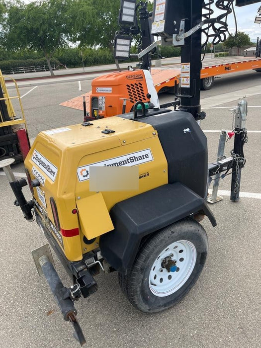 2021 Allmand NLV3GR (4) LED Light Fixture 350W, 23' Vertical Mast, 3kW Prime, Towable, Deep Sea L401, Leveling Jacks, Yanmar T4F 5.8hp