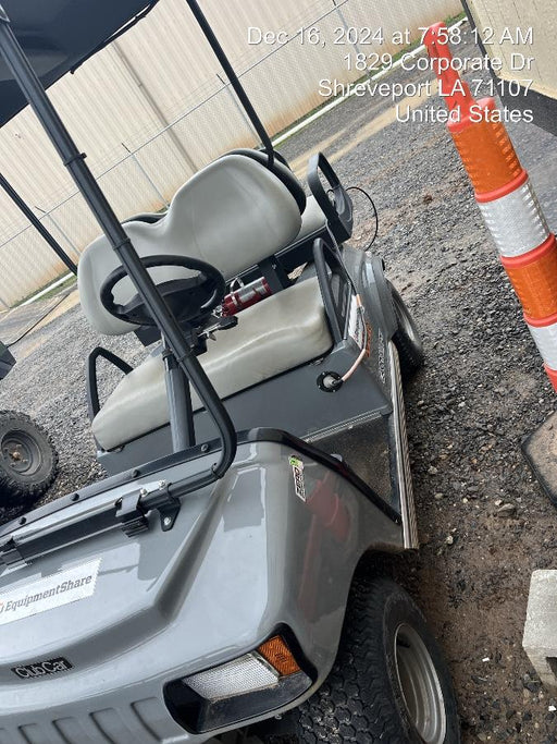 2022 Club Car CA100E Canopy, Fold down Windshield, Beacon, Back up Alarm, All-Trail Trials, HD 8 V Batteries, Trailer Hitch and Ball