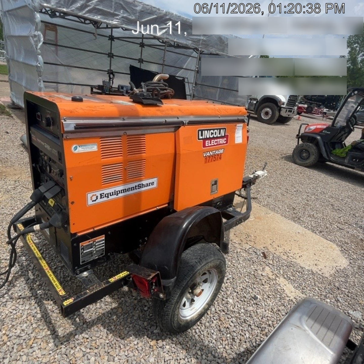 2021 Lincoln Electric Vantage 322 Vantage 322 Ready Pak 3 w/ Decals, ORANGE (includes trailer, cable rack, fender light kit) NO Telematics