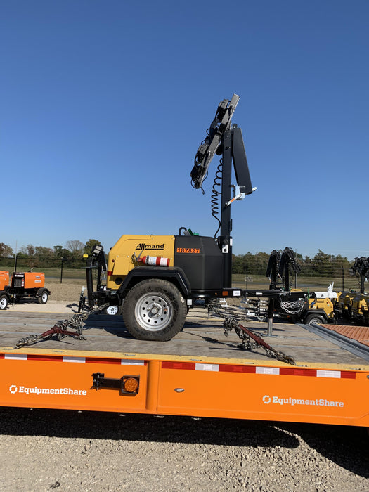 Allmand NLV3GR (4) LED Light Fixture 350W, 23' Vertical Mast, 3kW Prime, Towable, Deep Sea L401, Leveling Jacks, Yanmar T4F 5.8hp