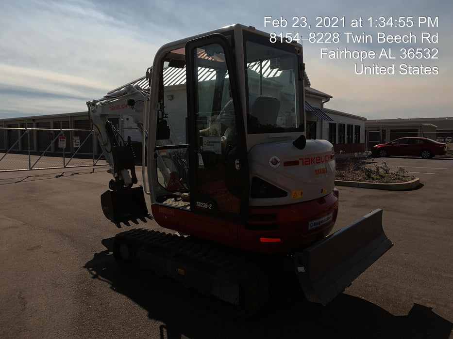 2020 Takeuchi TB-235-2CR Cab/Heat/Air, Rubber Tracks, Manual TAG QC