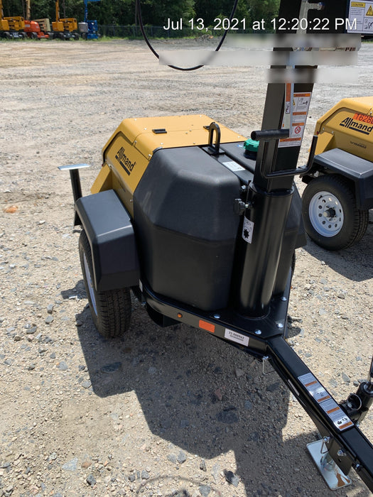 2021 Allmand NLV3GR (4) LED Light Fixture 350W, 23' Vertical Mast, 3kW Prime, Towable, Deep Sea L401, Leveling Jacks, Yanmar T4F 5.8hp