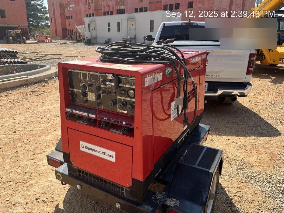2022 Shindaiwa DGW400MDL Kubota D902 Engine, 23 HP, Dual Op Welder, Wire, Arc, Droop Stick, Tig, and CC Stick Functionality, Simulphase, 3 Phase and 1 Phase Gen Output, Single Axle NB Trlr, Slr Trckl Chrg 12V 12W, Fire Ext