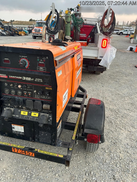 2021 Lincoln Electric Vantage 322 Vantage 322 Ready Pak 3 w/ Decals, ORANGE (includes trailer, cable rack, fender light kit) NO Telematics