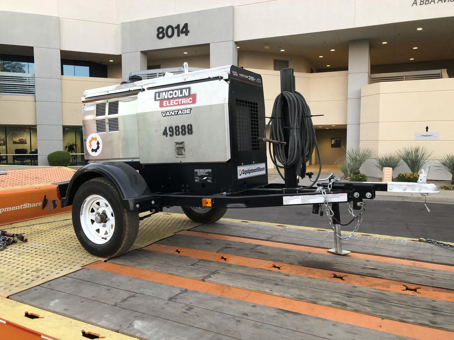 2018 Lincoln Electric Vantage 322 Welder Ready-Pak 3, Two wheel trailer, Fender and Light kit, Cable Rack