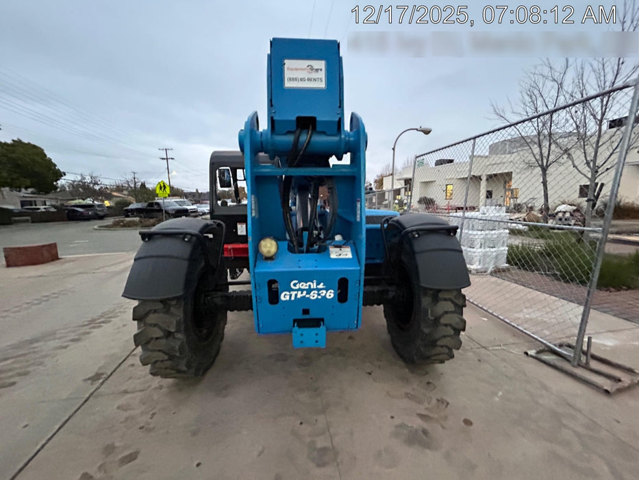 2019 Genie GTH-636 Canopy, Solid RT Tires, LED Work Lights, Beacon 60" QA Carriage, 48" Forks