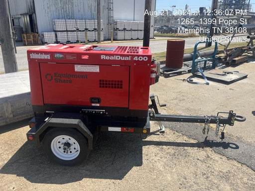 2023 Shindaiwa DGW400MDL Kubota D902 Engine, 23 HP, Dual Op Welder, Wire, Arc, Droop Stick, Tig, and CC Stick Functionality, Simulphase, 3 Phase and 1 Phase Gen Output, Single Axle NB Trlr, Slr Trckl Chrg 12V 12W, Fire Ext, T3