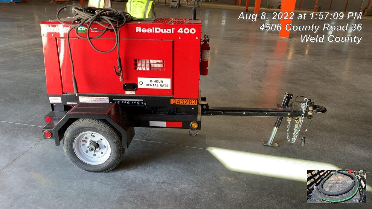 2022 Shindaiwa DGW400MDL Kubota D902 Engine, 23 HP, Dual Op Welder, Wire, Arc, Droop Stick, Tig, and CC Stick Functionality, Simulphase, 3 Phase and 1 Phase Gen Output, Single Axle NB Trlr, Slr Trckl Chrg 12V 12W, Fire Ext