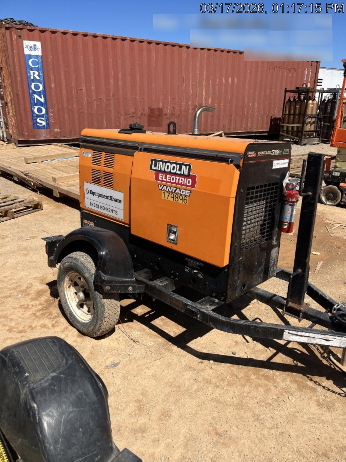 2021 Lincoln Electric Vantage 322 Vantage 322 Ready Pak 3 w/ Decals, ORANGE (includes trailer, cable rack, fender light kit) NO Telematics