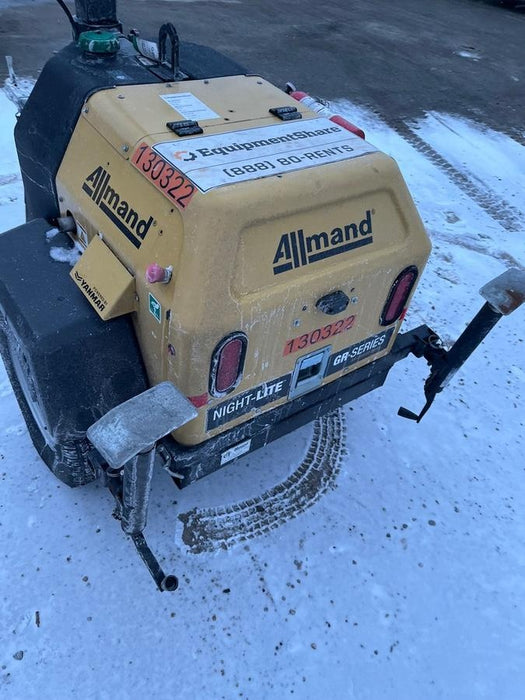 2021 Allmand NLV3GR (4) LED Light Fixture 350W, 23' Vertical Mast, 3kW Prime, Towable, Deep Sea L401, Leveling Jacks, Yanmar T4F 5.8hp