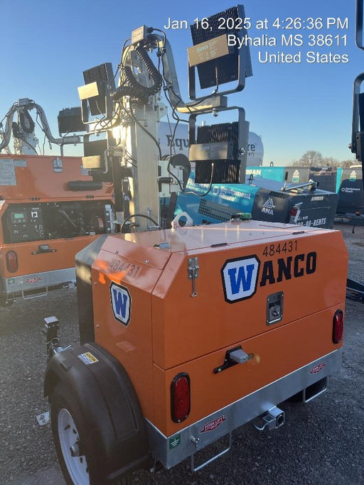 2024 Wanco WLTT-4MM4K Diesel, Mitsubishi L2E, 9.0HP @1800 rpm, Deep Sea Controller, Shore Power Plug, Auto Start, (4) 350W LED Floodlights, 4kW Generator, 60 Gal Fuel Tank, 2" Ball, T3