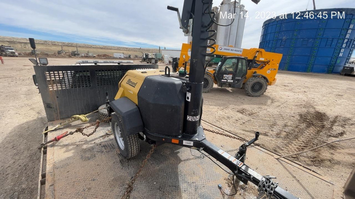 2022 Allmand NLV3GR (4) LED Light Fixture 350W, 23' Vertical Mast, 3kW Prime, Towable, Deep Sea L401, Leveling Jacks, Yanmar T4F 5.8hp