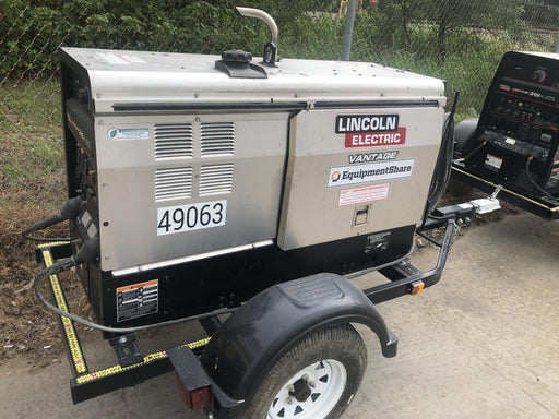 2019 Lincoln Electric Vantage 322 Ready-Pak 3, Two Wheel Trailer, Fender and Light Kit, Cable Rack