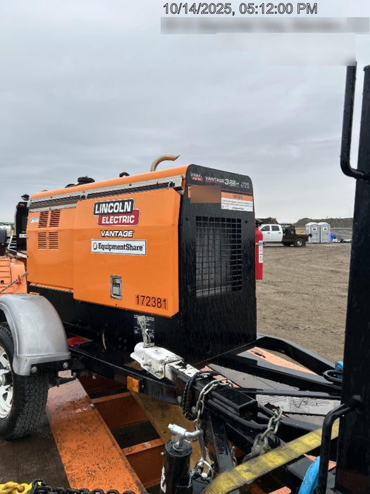 2021 Lincoln Electric Vantage 322 Vantage 322 Ready Pak 3 w/ Decals, ORANGE (includes trailer, cable rack, fender light kit) NO Telematics
