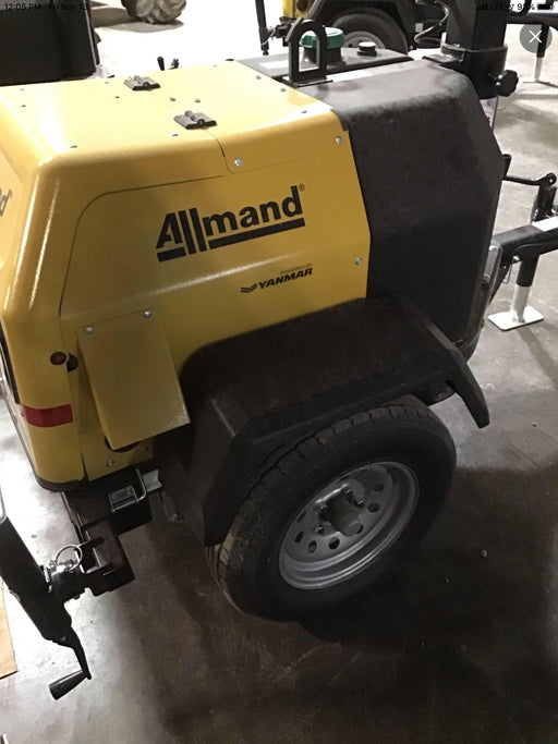 2020 Allmand NLV3GR (4) LED Light Fixture 350W, 23' Vertical Mast, 3kW Prime, Towable, Deep Sea L401, Leveling Jacks, Yanmar T4F 5.8hp