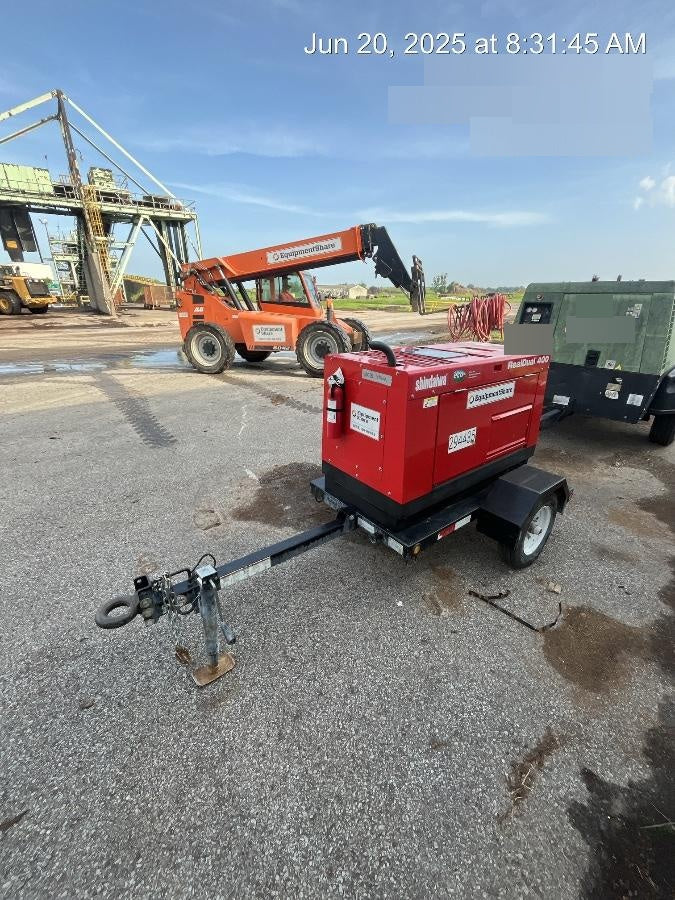 2023 Shindaiwa DGW400MDL Kubota D902 Engine, 23 HP, Dual Op Welder, Wire, Arc, Droop Stick, Tig, and CC Stick Functionality, Simulphase, 3 Phase and 1 Phase Gen Output, Single Axle NB Trlr, Slr Trckl Chrg 12V 12W, Fire Ext