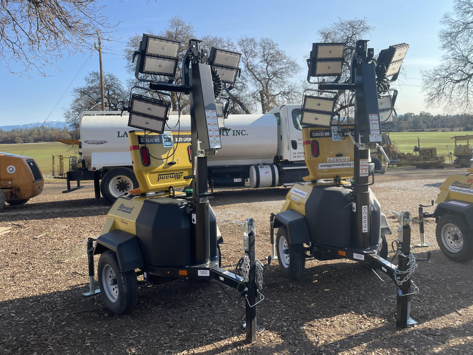 2022 Allmand NLV3GR (4) LED Light Fixture 350W, 23' Vertical Mast, 3kW Prime, Towable, ES Decals, T3