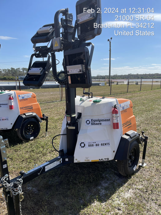 2023 Generac MLT2 Diesel, Flex Switch 120V Input, Powerzone Controller, 
(4) 320W LED Lights, 4kW Generator, 39.9 Gal Fuel Tank, 2" Ball, T3