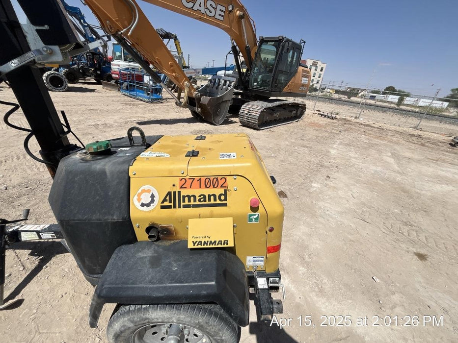 2022 Allmand NLV3GR (4) LED Light Fixture 350W, 23' Vertical Mast, 3kW Prime, Towable, ES Decals, T3