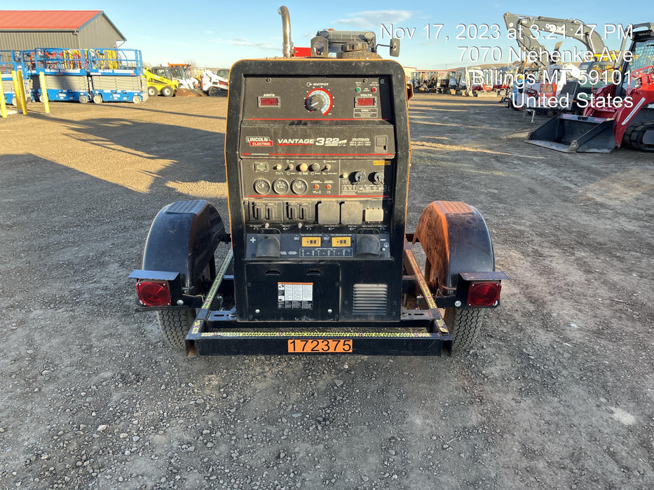 2021 Lincoln Electric Vantage 322 Vantage 322 Ready Pak 3 w/ Decals, ORANGE (includes trailer, cable rack, fender light kit) NO Telematics