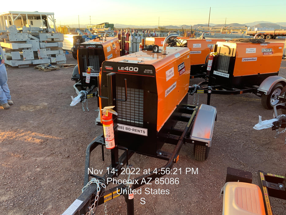 2022 Lincoln Electric LE400 Kubota V1505, Trlr, Cable Rack, Light Kit, ES Decals, T3