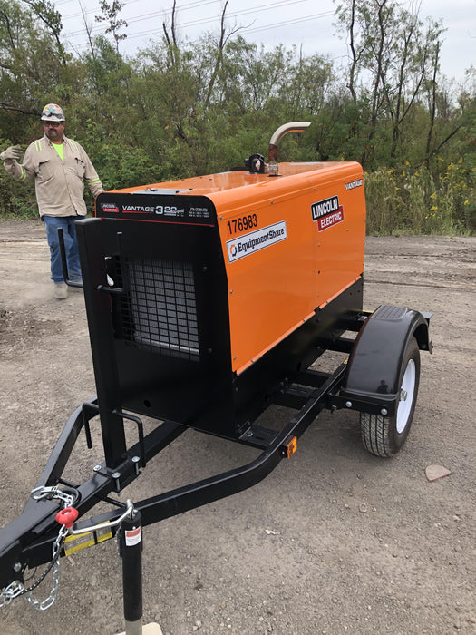 2021 Lincoln Electric Vantage 322 Vantage 322 Ready Pak 3 w/ Decals, ORANGE (includes trailer, cable rack, fender light kit) NO Telematics