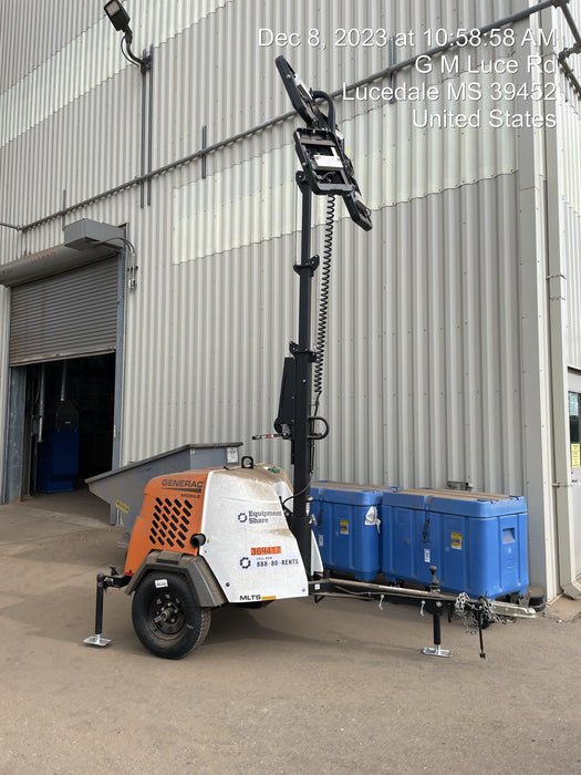 2023 Generac MLT2 Diesel, Flex Switch 120V Input, Powerzone Controller, 
(4) 320W LED Lights, 4kW Generator, 39.9 Gal Fuel Tank, 2" Ball, T3
