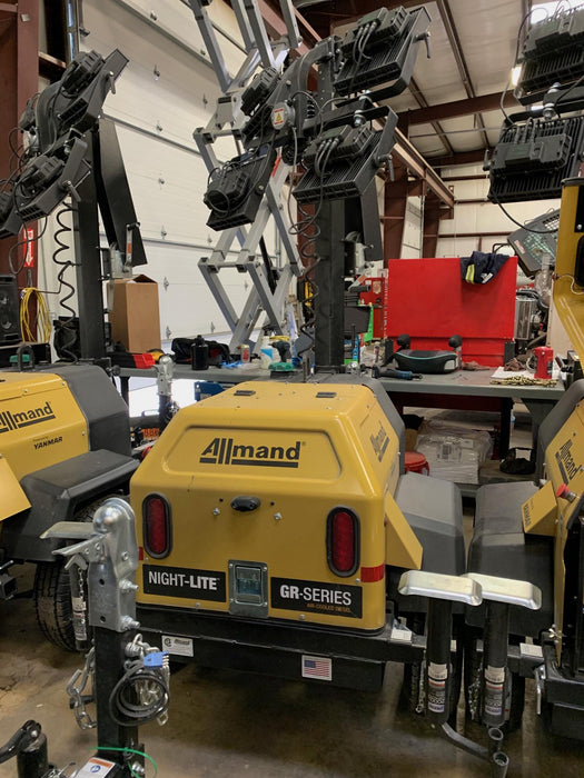 2022 Allmand NLV3GR (4) LED Light Fixture 350W, 23' Vertical Mast, 3kW Prime, Towable, ES Decals, T3