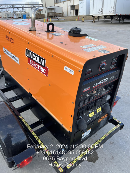 2022 Lincoln Electric LE400 Kubota V1505, Trlr, Cable Rack, Light Kit, ES Decals, T3